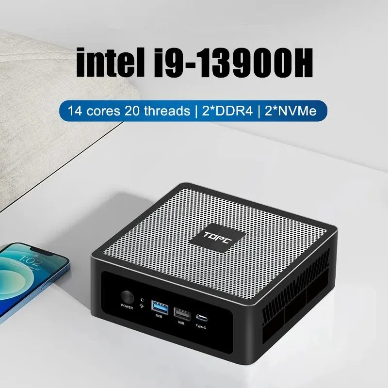 Intel Core I9 13900H Mini Pc - TOPC 데스크탑 게이머 미니 PC, 13