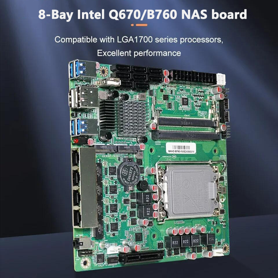 Lga1700 Itx Motherboard Ddr5 - 토폰 Q670 B760 8베이 NAS 마더보드