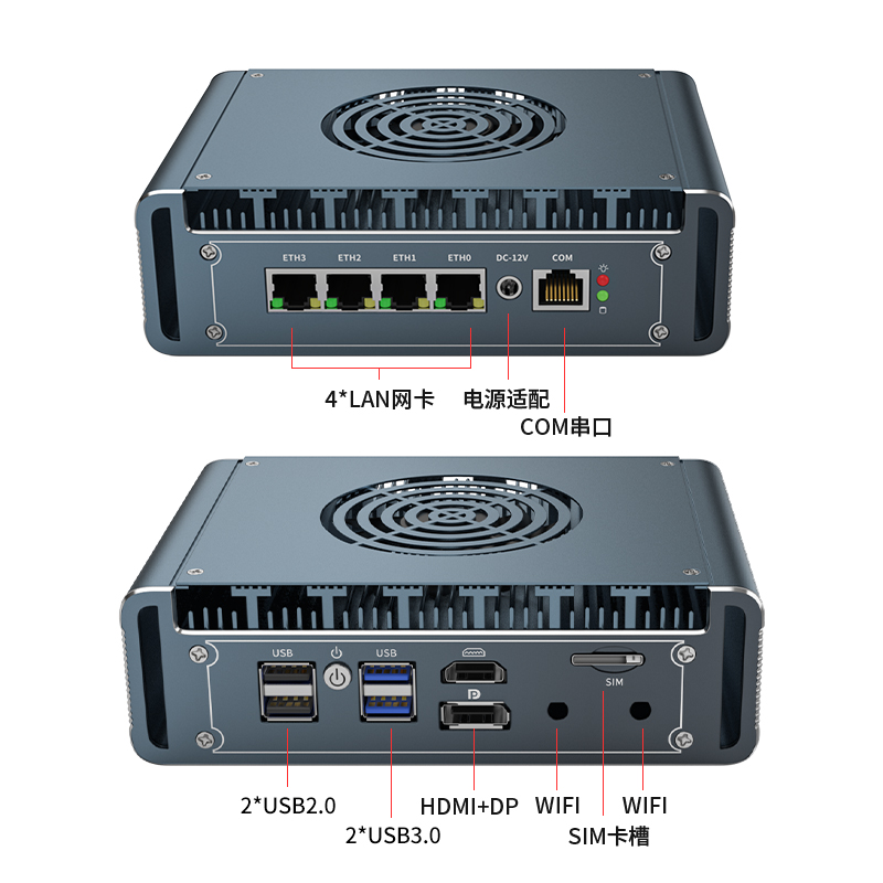 Pfsense Firewall Router 2.5G 4 I226 - 2.5G 팬 미니 PC 라우터 13620H