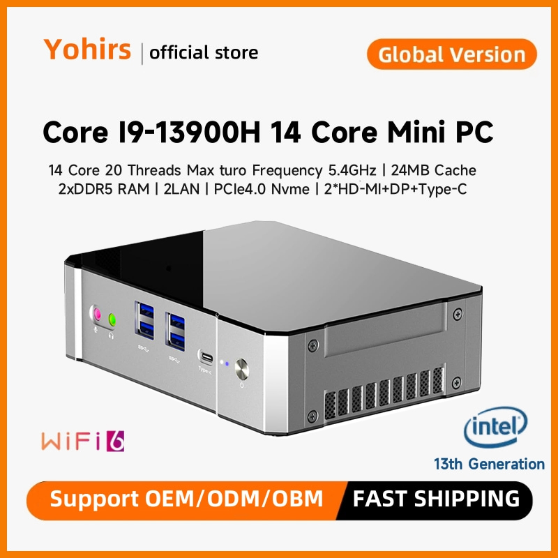 Intel Core I9 13900H Mini Pc - Yohirs 미니 PC 게이밍 컴퓨터, 13