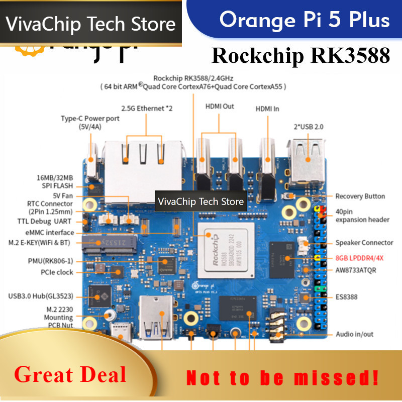 비바칩 테크오렌지 파이 5 플러스 16G 램 싱글 보드 - Orange Pi 5 Plus 16Gb 리뷰 및 가격