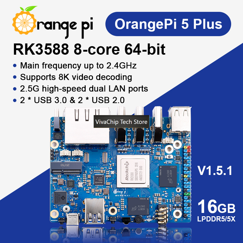 비바칩 테크오렌지 파이 5 플러스 16GB 램 LPDD - Orange Pi 5 Plus 16Gb 리뷰 및 가격